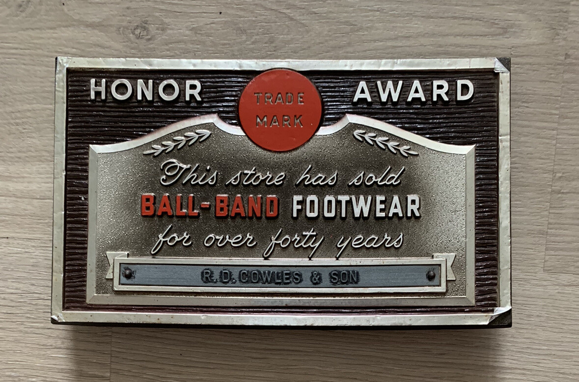 VINTAGE BALL-BAND FOOTWEAR SHOE HONOR AWARD OVER 40 YEARS OF SALES RARE!