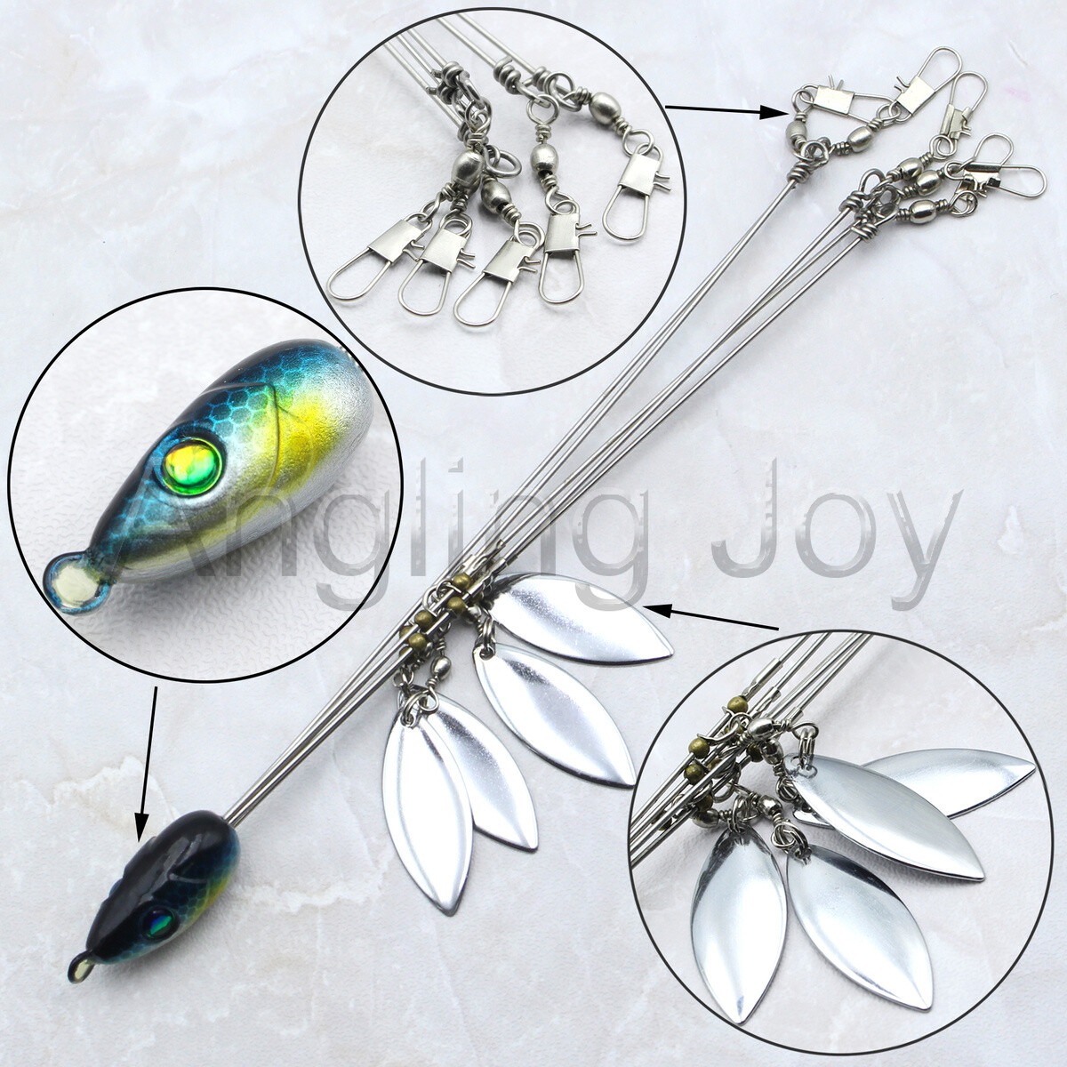 1 Piece 5 Arms 4 Blades Umbrella Alabama Rig for Bass Crappie Lure Fishing Bait