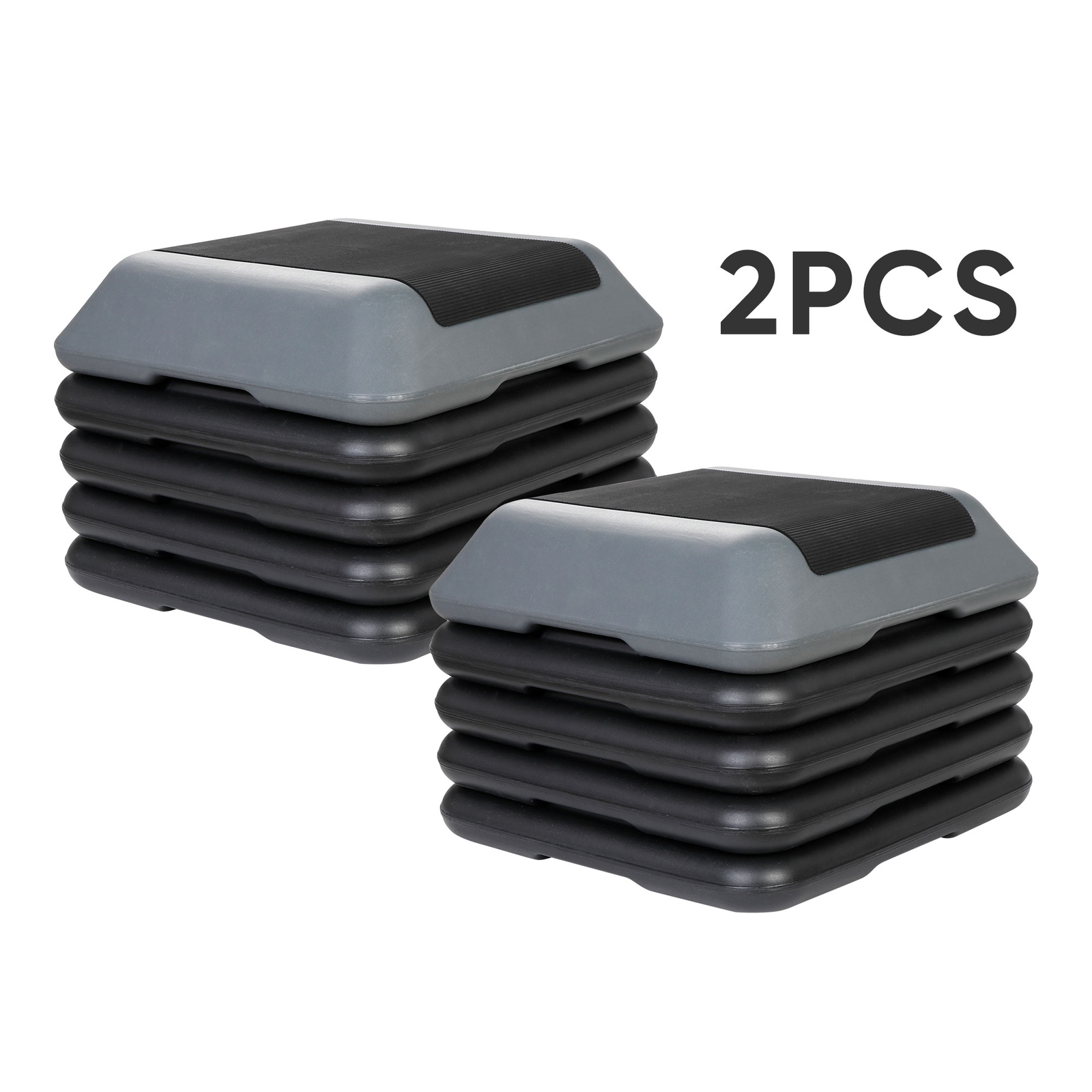 2X Adjustable High Step Aerobic Platform w/ 4 Risers Training Workout 16" x 16"