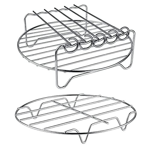 Gqz Air Fryer Rack Xl Air Fryer Accessories Set Of 2 Double Layer Rack Skewer