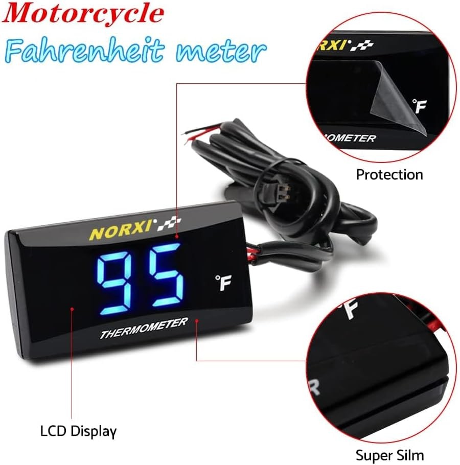 Cylinder Head Temperature Meter Engine Temperature Gauge with 10mm 14mm Probe...