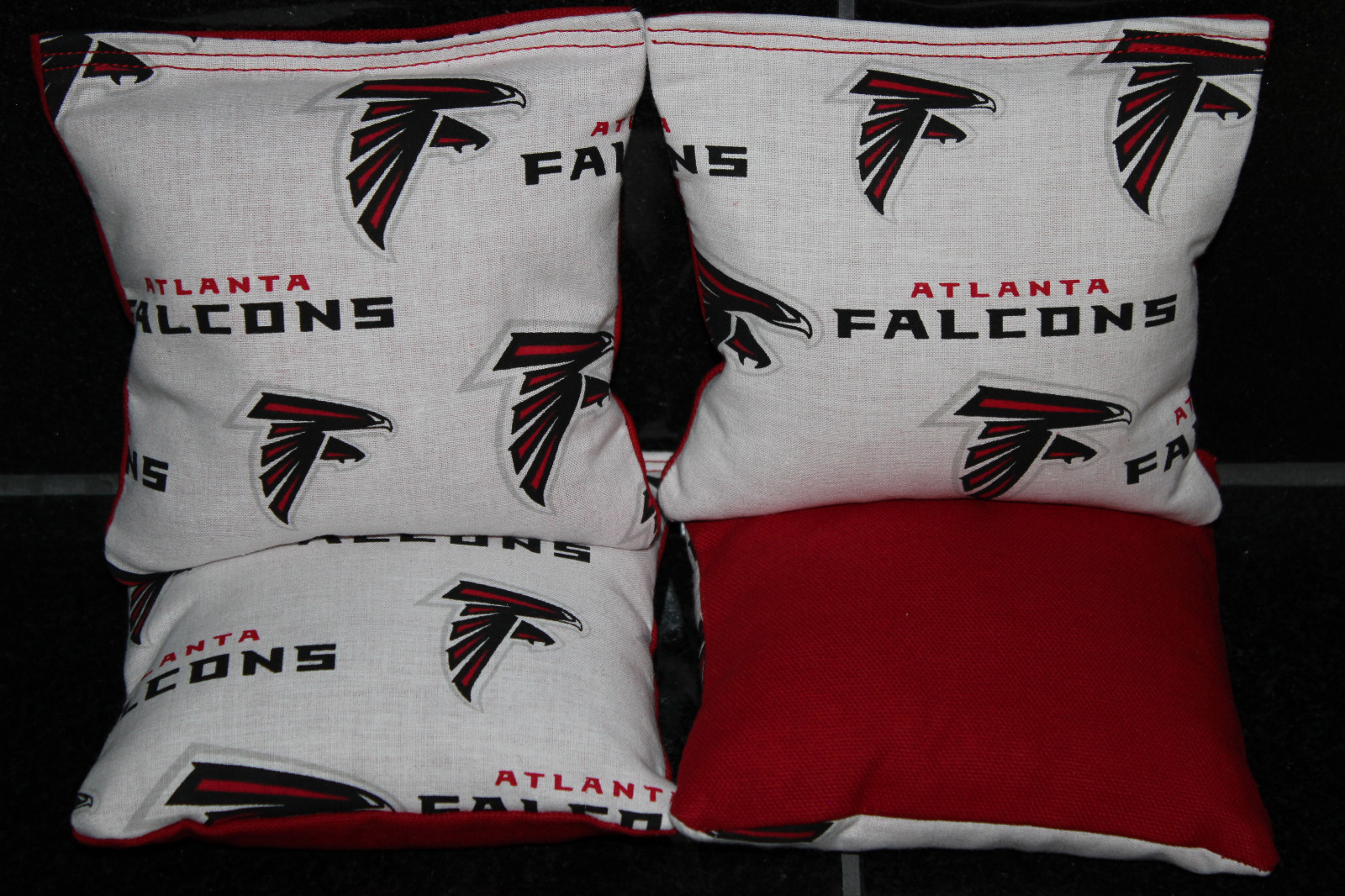Cornhole Bean Bags made w ATLANTA FALCONS Set of 4 ACA Regulation Bags