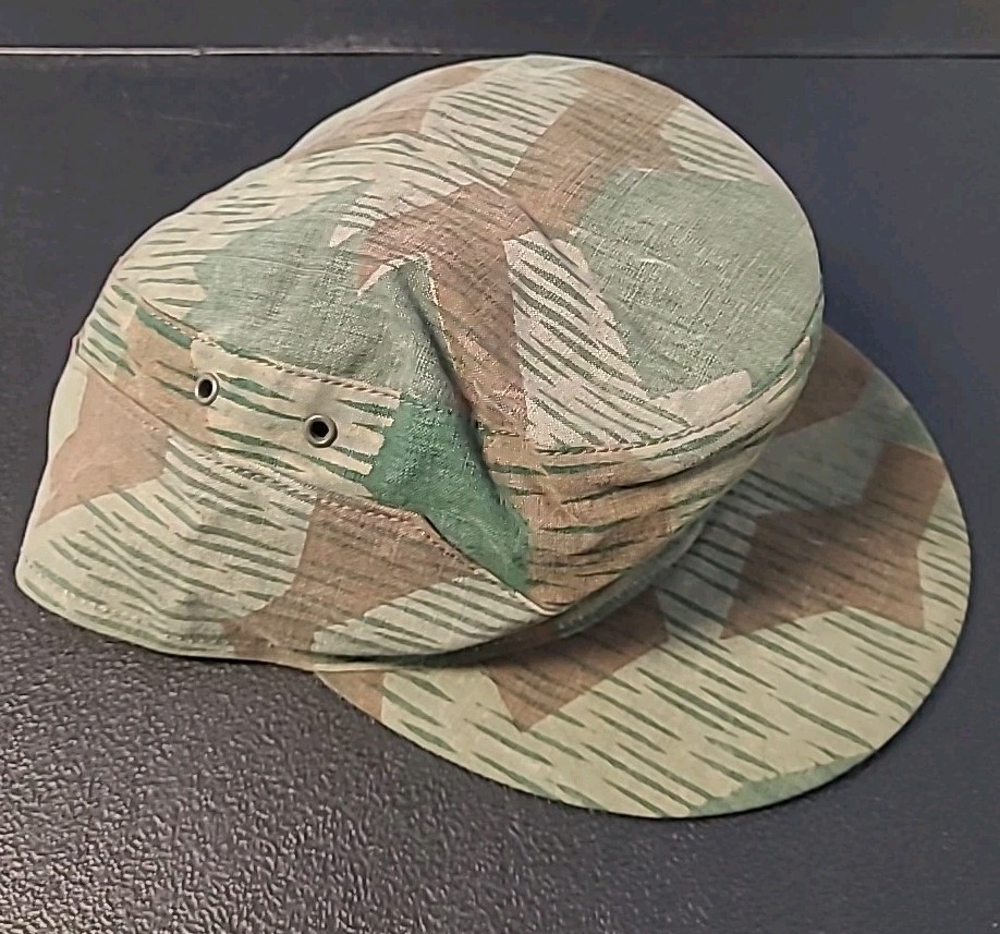 WW2 German Army M43 Splinter Camo Field Cap Hat Cotton Size L Orignal Material