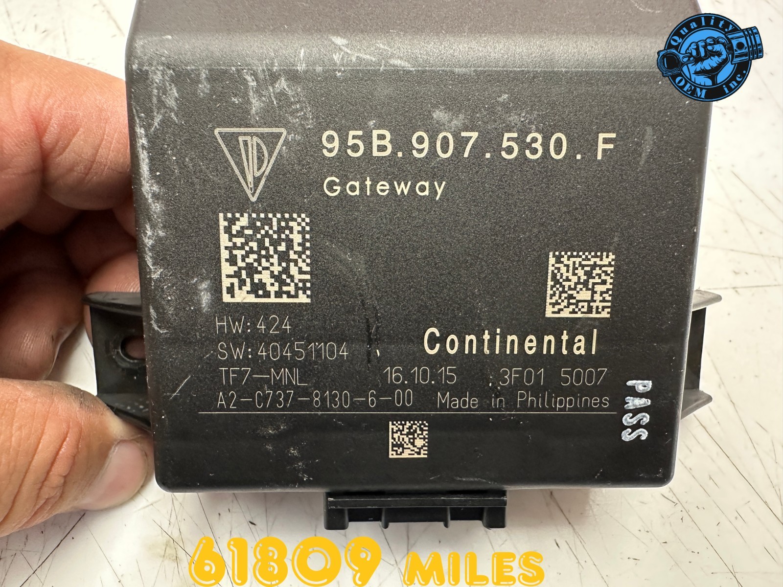 2015-2018 PORSCHE CAYENNE MACAN - GATEWAY CONTROL MODULE UNIT OEM 61 kmiles