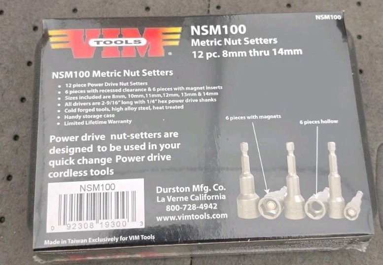 VIM NSM 100  Metric  Nut Setter Driver Set 12pc, 8mm Thru 14mm