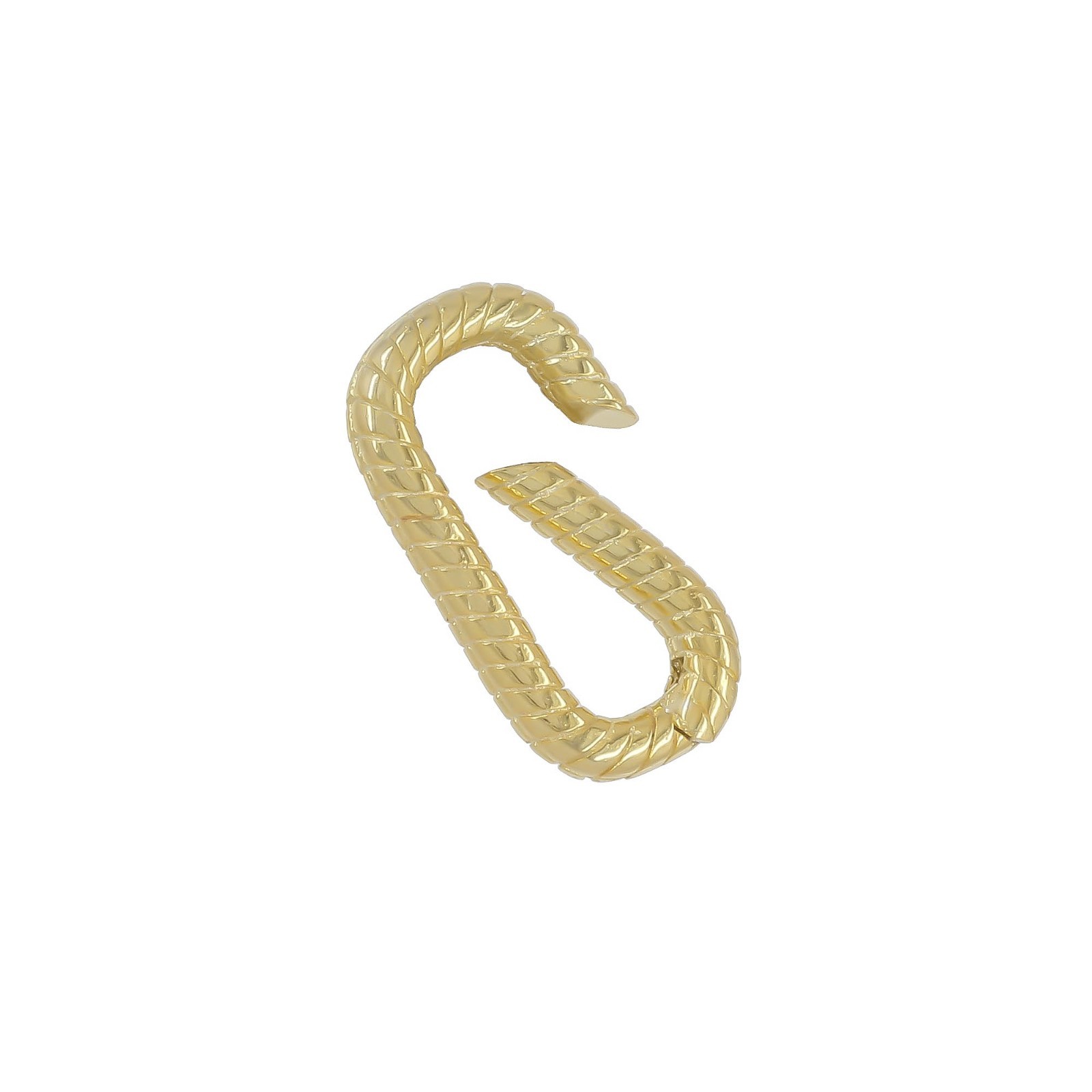 Gold Plated Sterling Silver Rectangle Shortener Enhancer Push Link Clasp #51888