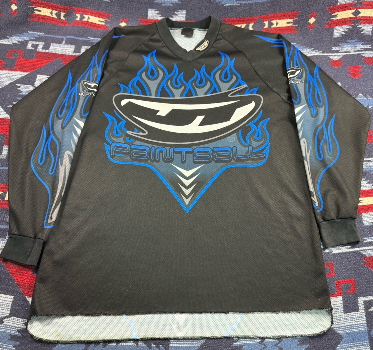 Vintage Y2K 2002 JT Paintball USA “HOTROD FLAMES” Jersey Shirt  Men’s XL