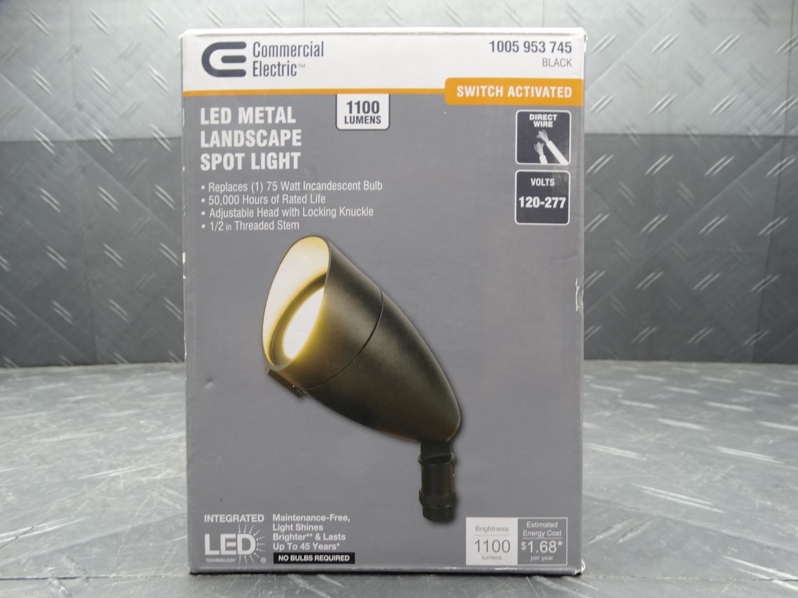 Commercial Electric 120 V to 277 V 14-Watt 1100 Lm Black LED Outdoor Flood Light