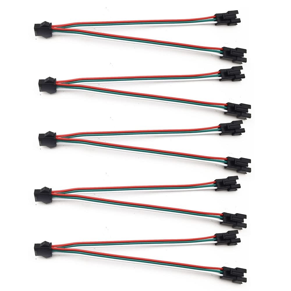 5 PCS 15cm 3 Pin SM Splitter JST Connector 1 to 2 Male Female Cable Kit