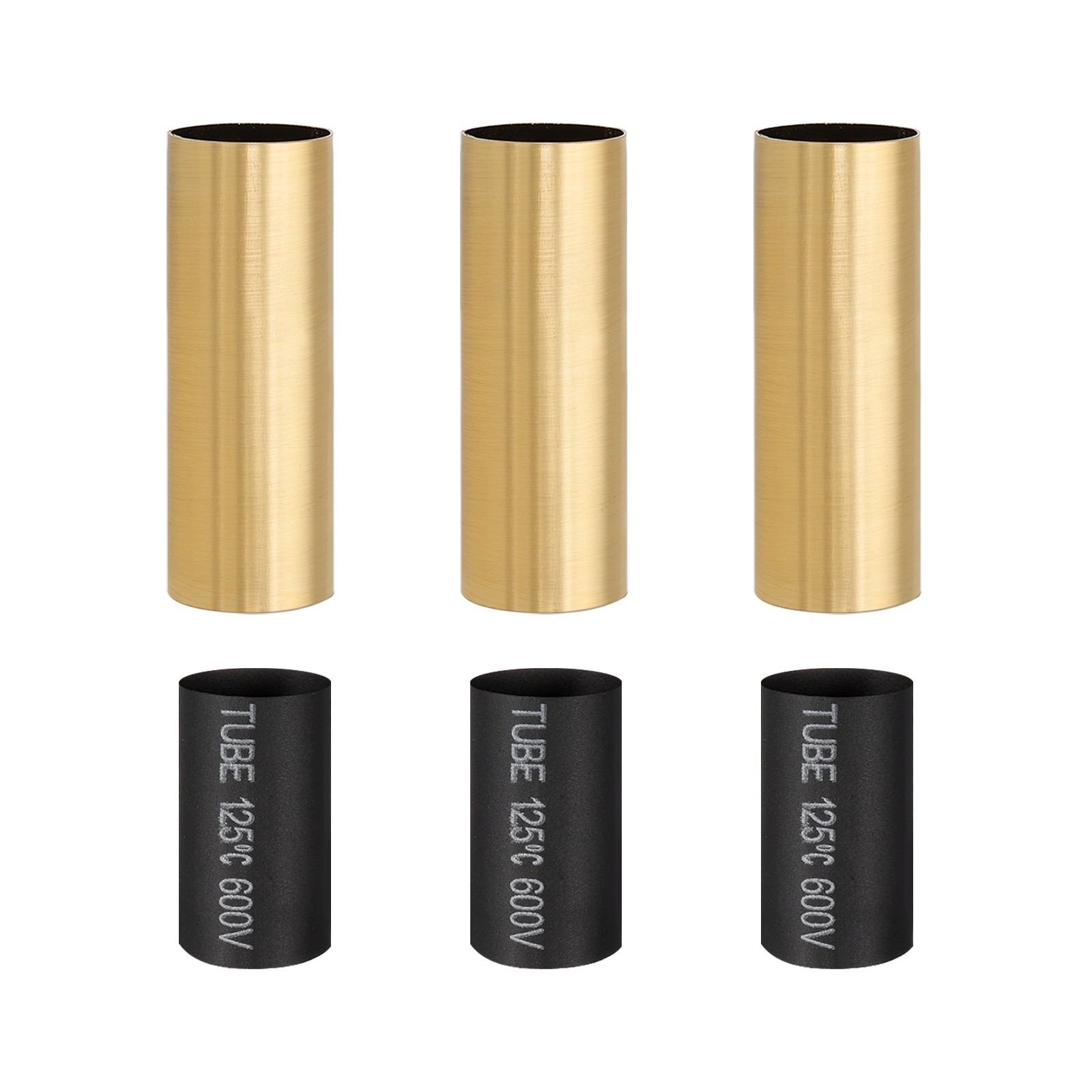3 Pcs 2.6" Tall Metal E12 Candle Covers Sleeves Golden