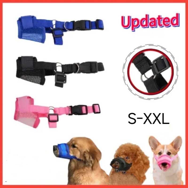 Pet Dog Mask Bark Bite Mesh Mouth Muzzle Anti Tear Bark Licking Skin Friendly