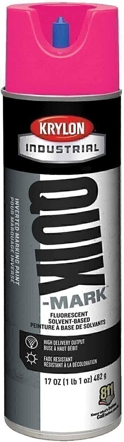 Krylon Industrial Quik-Mark Sb Inverted Marking Paint Fluorescent Hot Pink -...