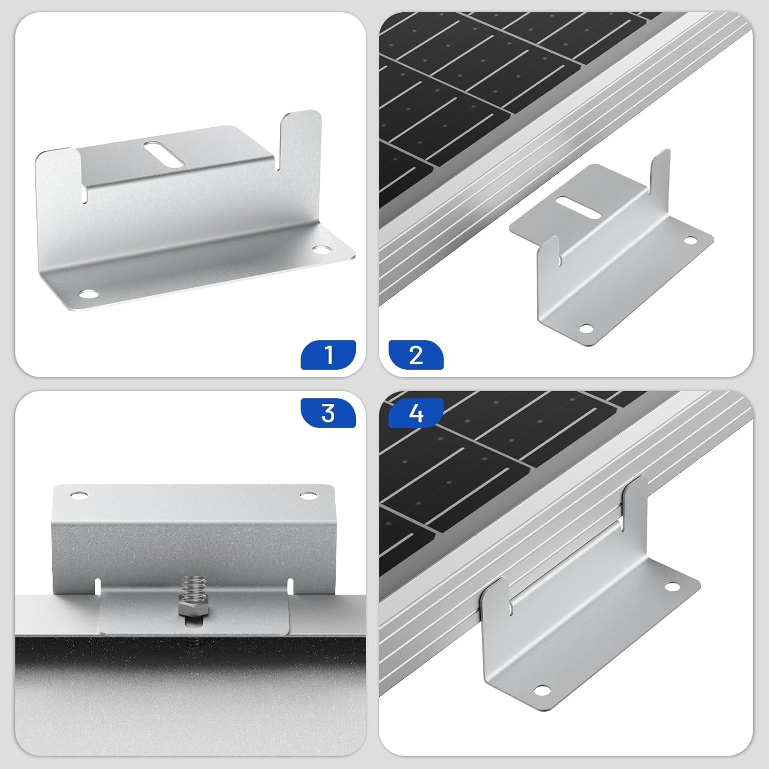 16 Units per Set Solar Panel Mounting Z Brackets, Solar Panel Mounting Brackets