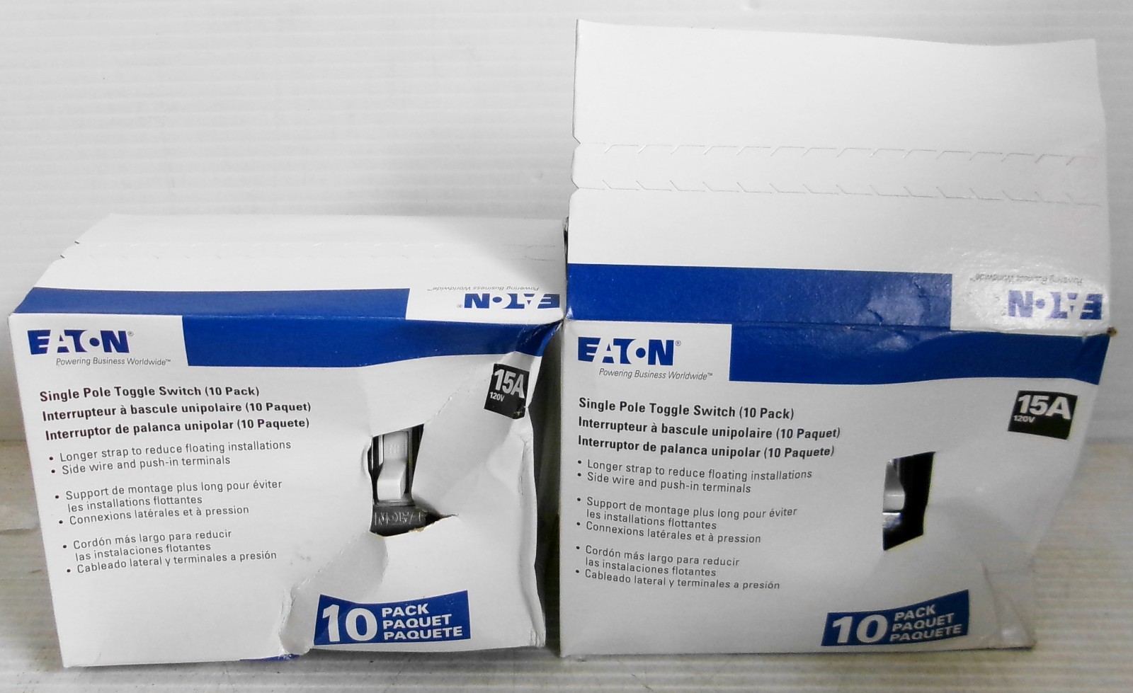Eaton 1301-7W Single Pole Toggle Switch 15A 120V (20-2 boxes of 10)