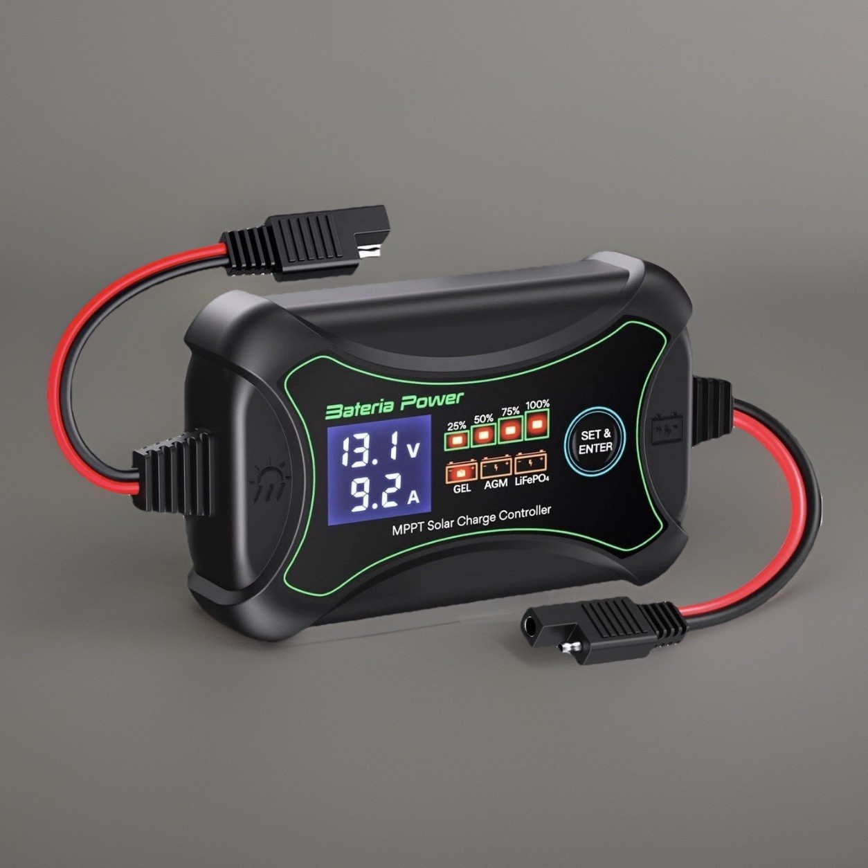 10A 12V MPPT Solar Charge Controller for AGM Gel LiFePO4 Battery LCD Display