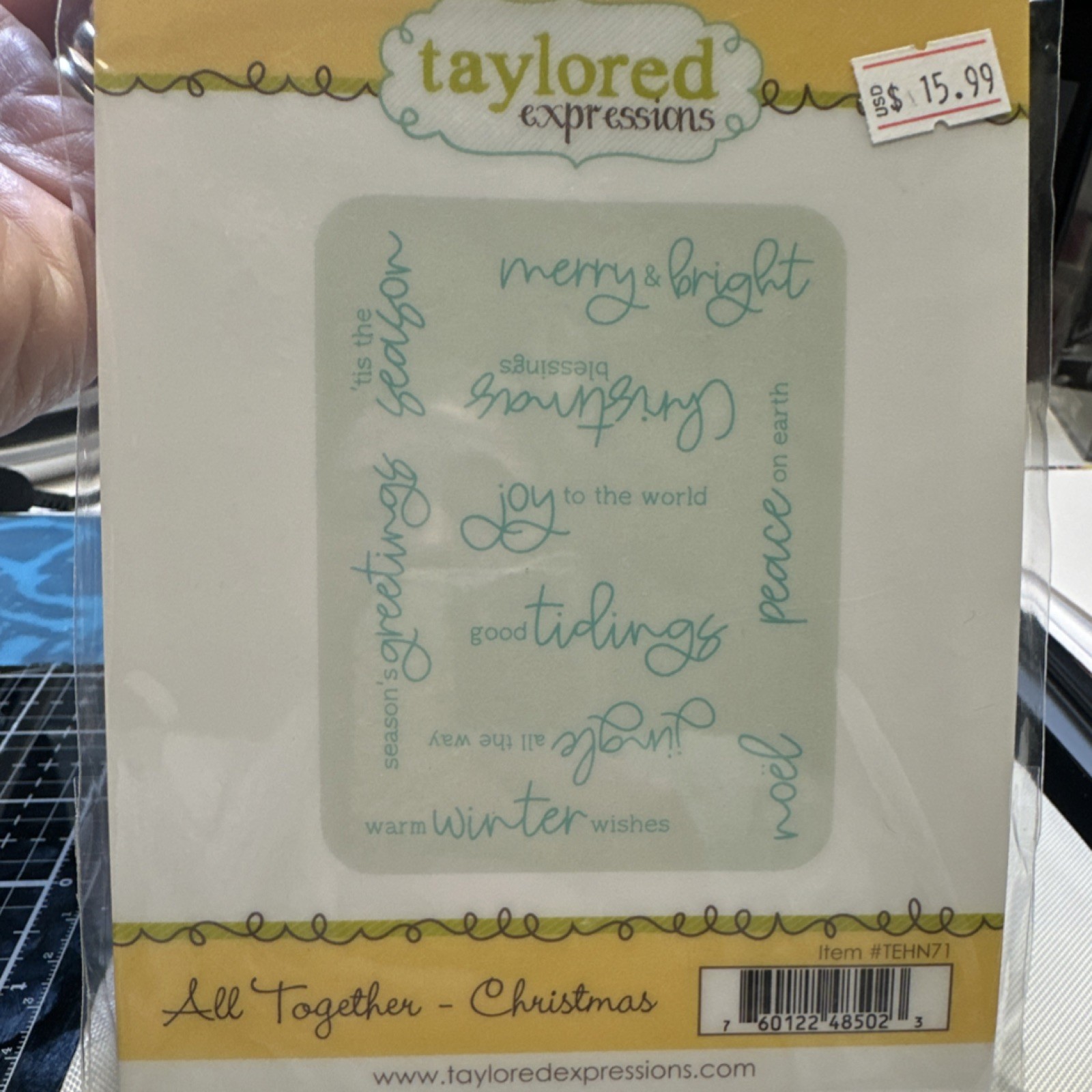 Taylored Expressions All Together Christmas Rubber Unmounted Stamp TEHN71