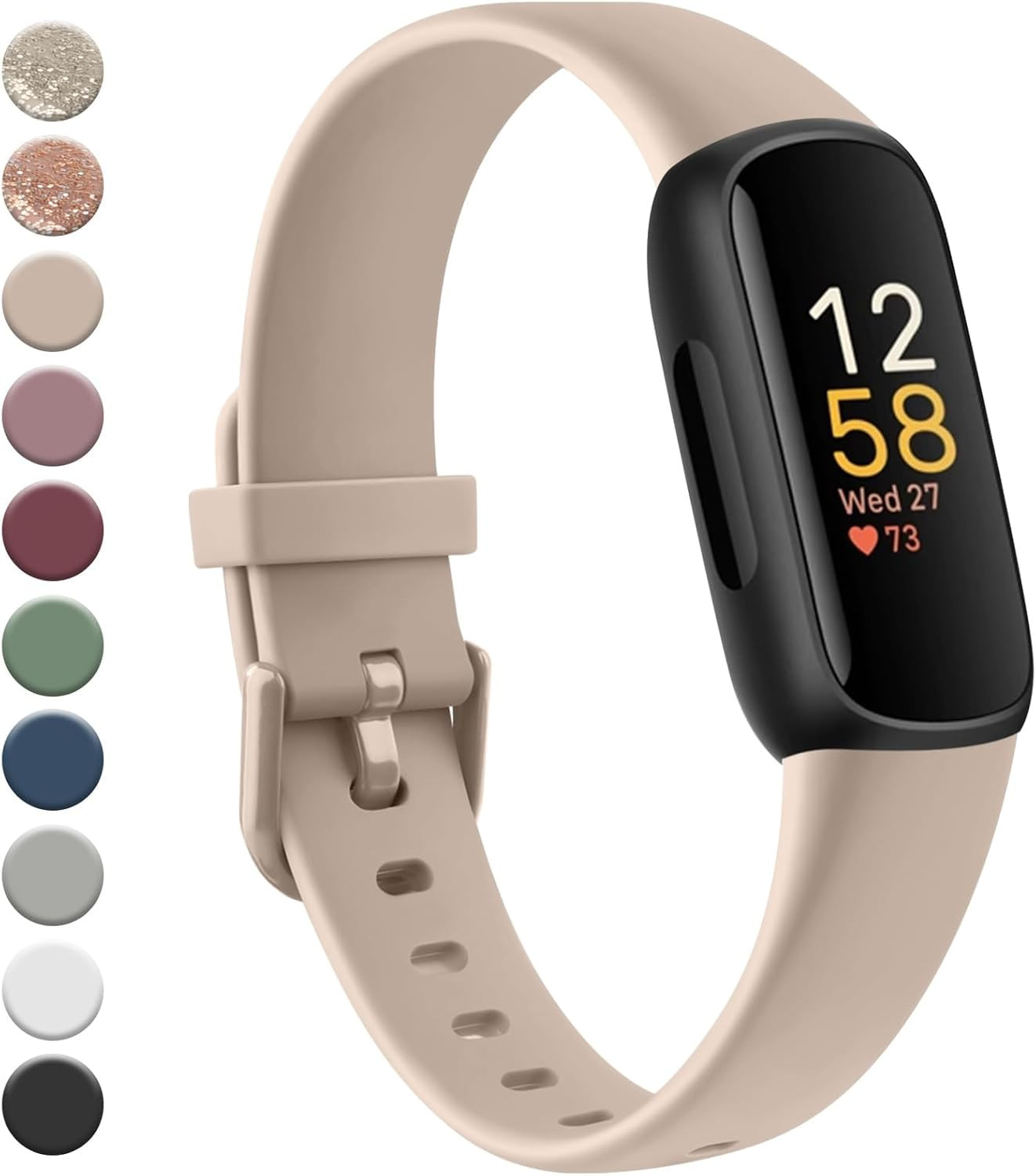 Meliya for Fitbit Inspire 3 Bands Women Men, Soft Silicone Adjustable Wristba