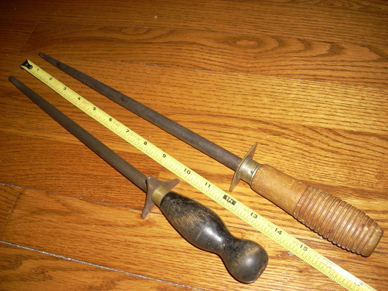 VINTAGE Lot of 2 Knife Sharpening Steel  Rods, Russell Green River and DB CO.