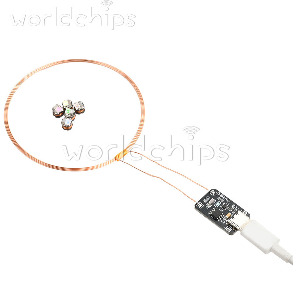 0~80mm Induction Wireless Power Supply Transmitter Coil Module + 5PCS Led Lamp