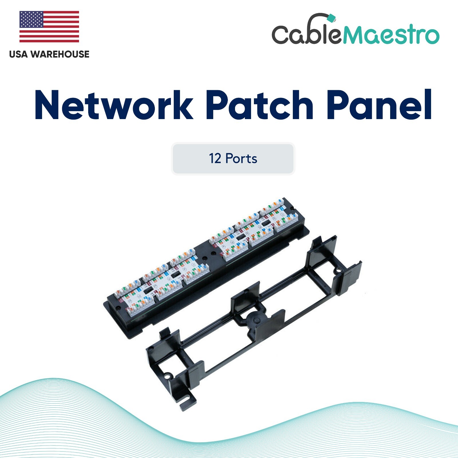Patch Panel UTP 12/24/48 Port CAT6/5 RJ45 110 Network Surface Wall Mount Bracket