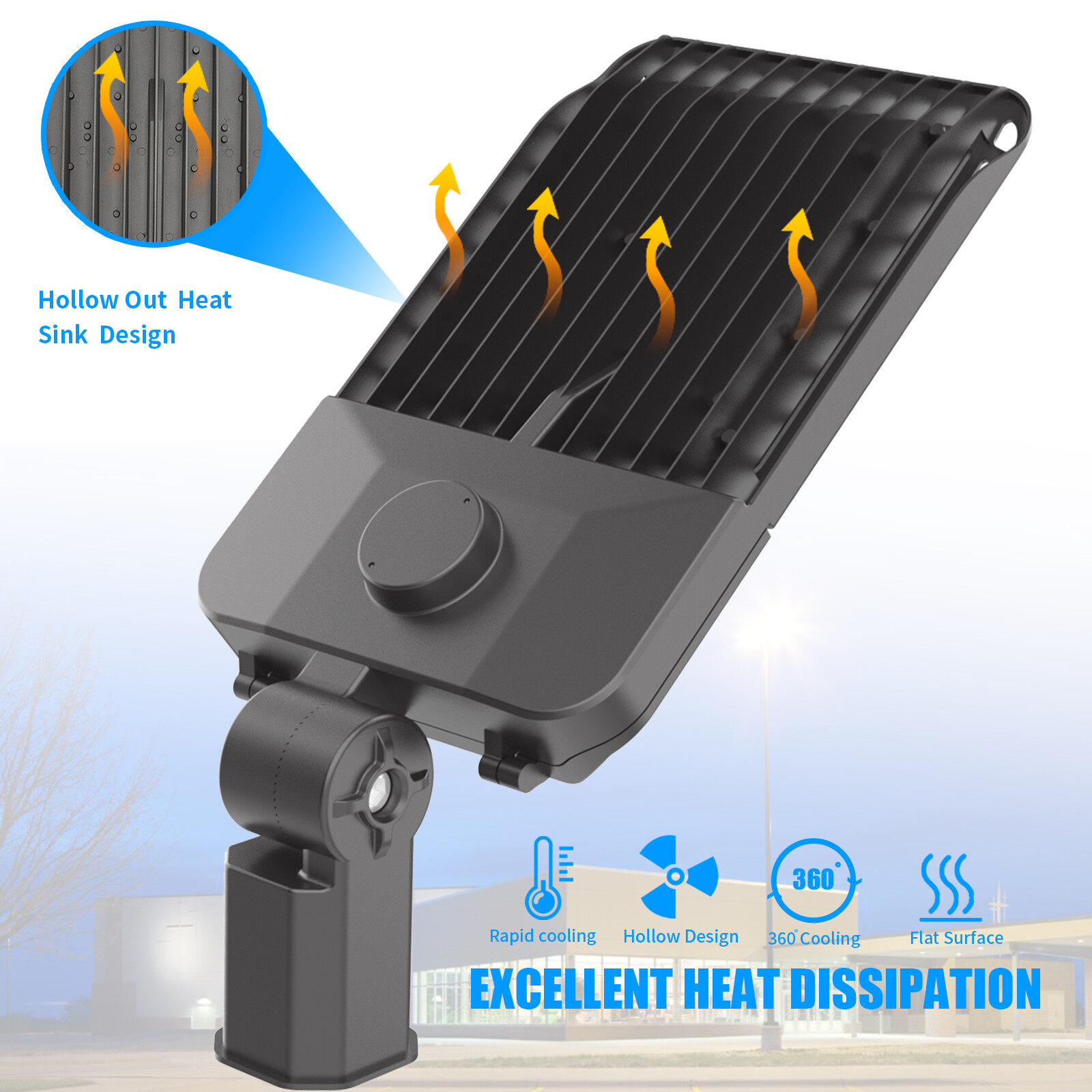 300 watt LED Shoebox Parking Lot Light Fixture Outdoor LED Lighting, 5000K White