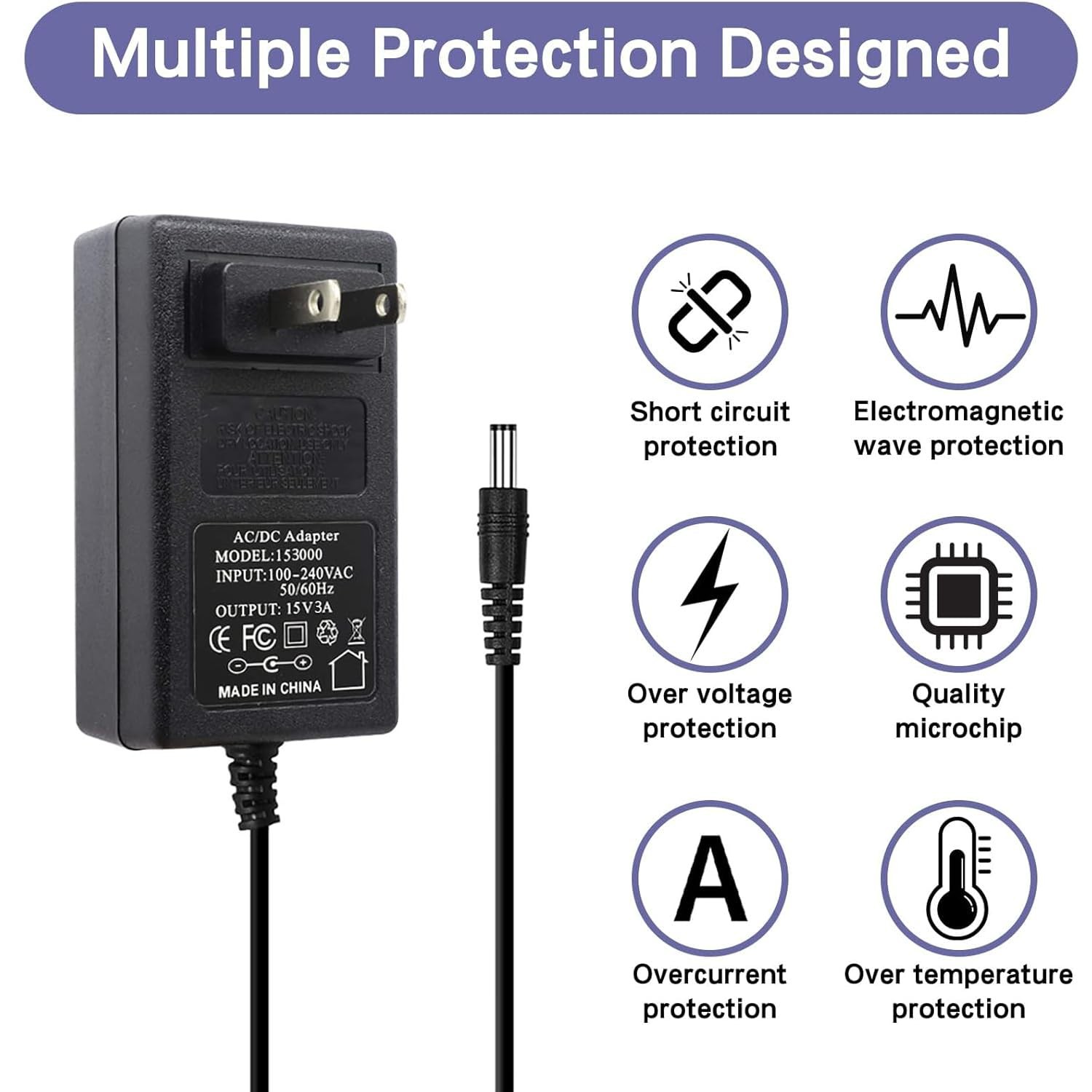 8.2FT 9V AC DC Adapter Power Charger for BOSS Roland PSB-1U PSB1U, GT-10 GT-1...