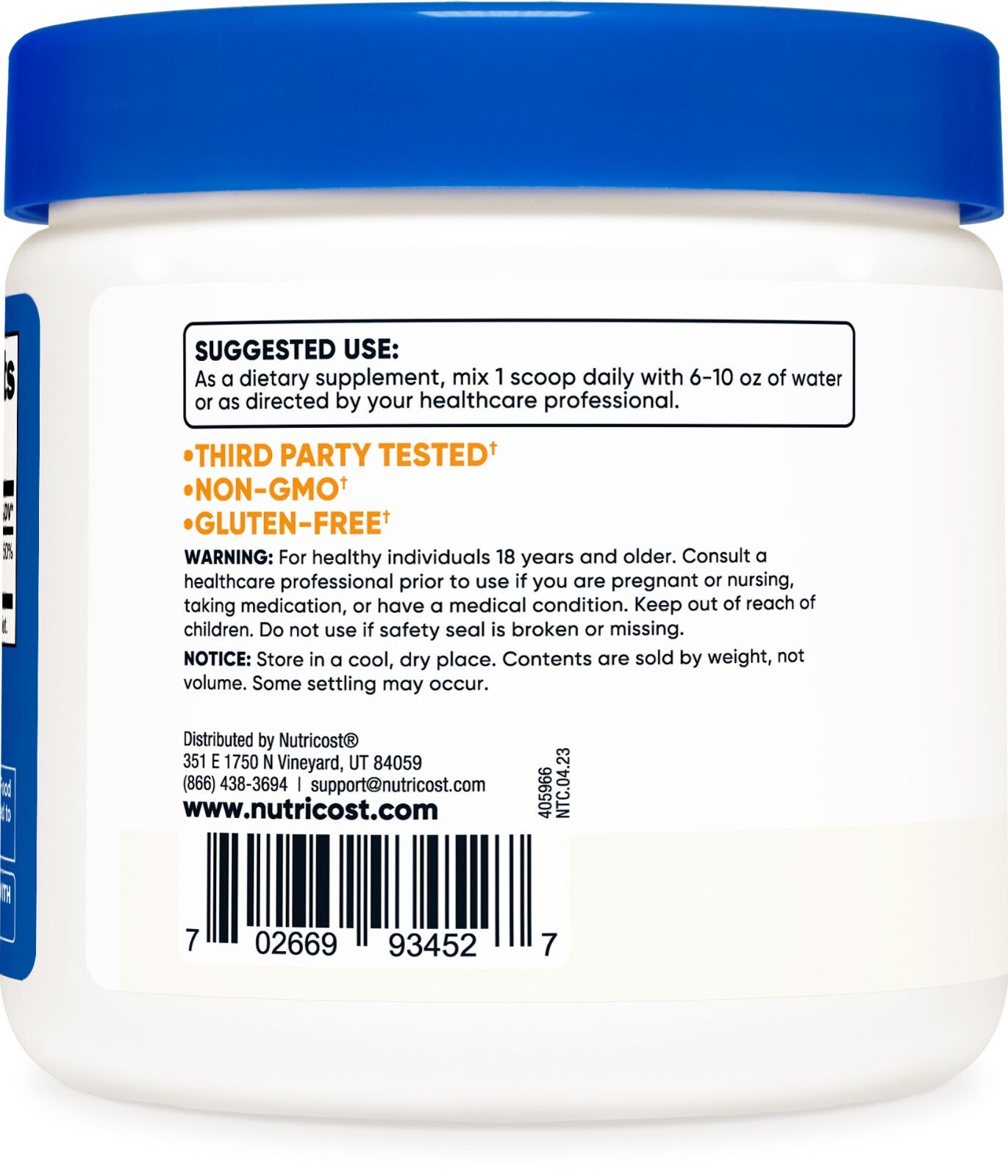 Nutricost Magnesium Glycinate Powder (250 Grams) (Unflavored)