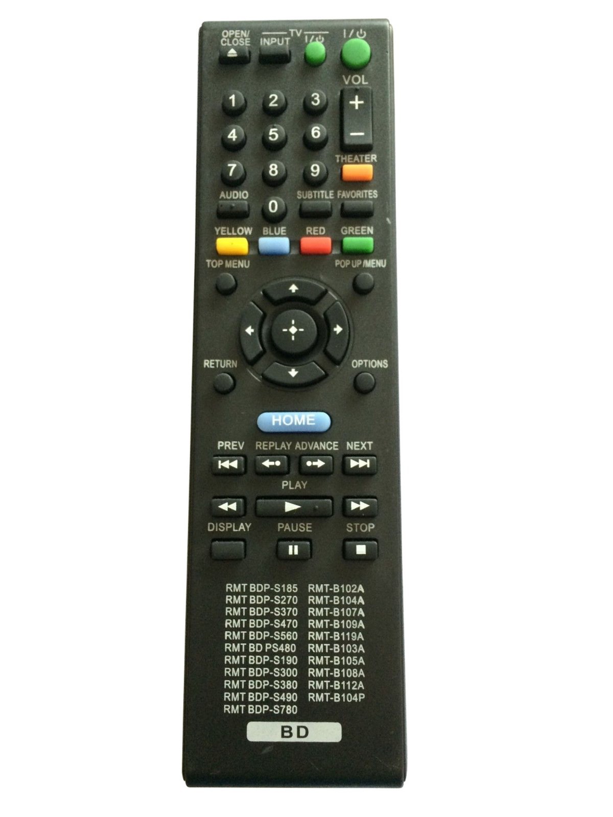 New RMT-B107A Remote f sony BDP-S370 BDP-S470 BDP-S570 BDP-BX37 BDPBX57 BDP-S270