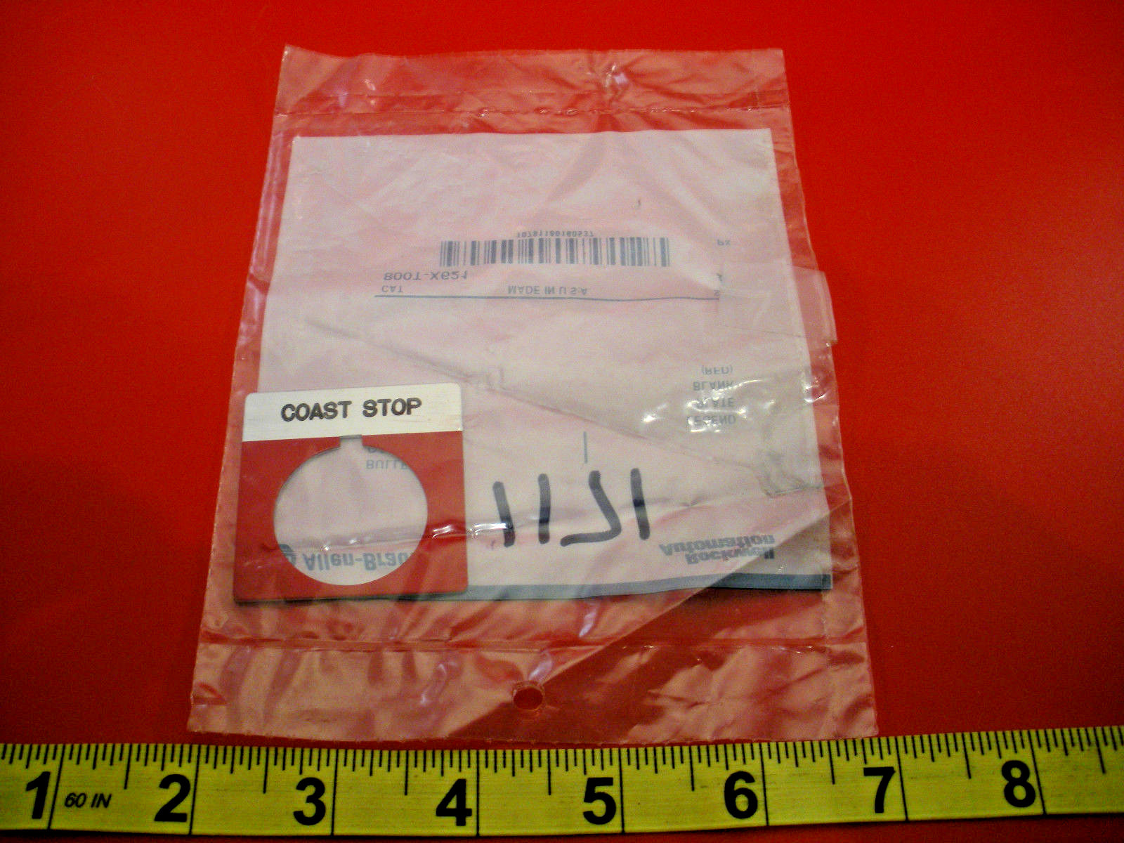 Allen Bradley COAST STOP 800T-X621 Ser A Legend Plate Flag Red 800TX621 Nib New