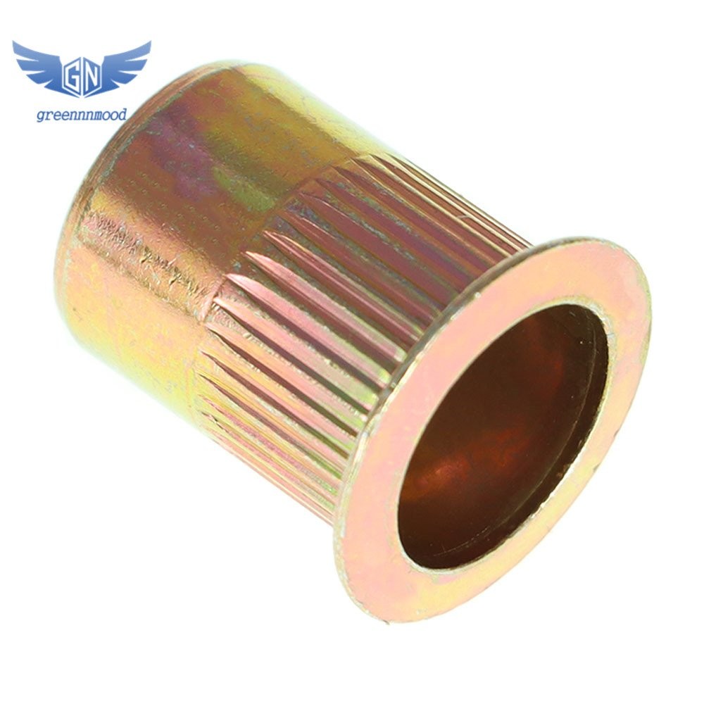 50 Pcs 3/8-16 Carbon Steel Rivet Nut Flat Head Threaded Insert us