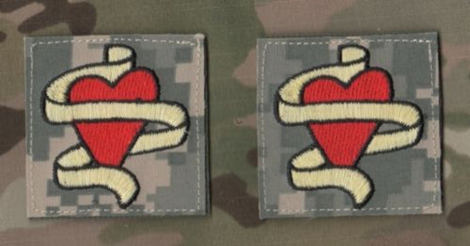 JSOC ALLIED COALITION SEAL SAS JTF2 KSK BLACK OPS 2" 2-TAB: Yellow Ribbon Heart