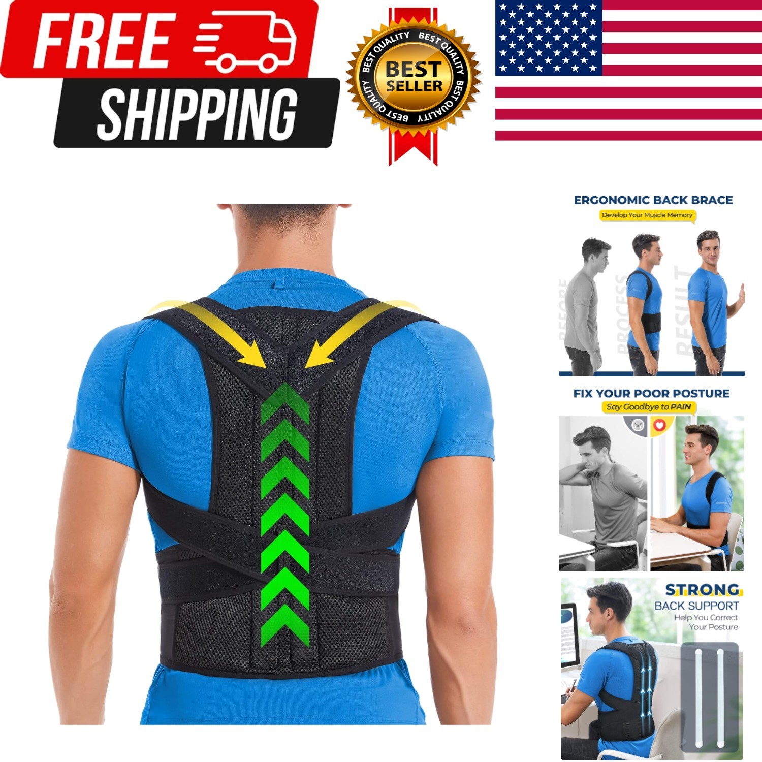 Back Brace Posture Corrector for Women and Men, Back Braces for Upper and Low...
