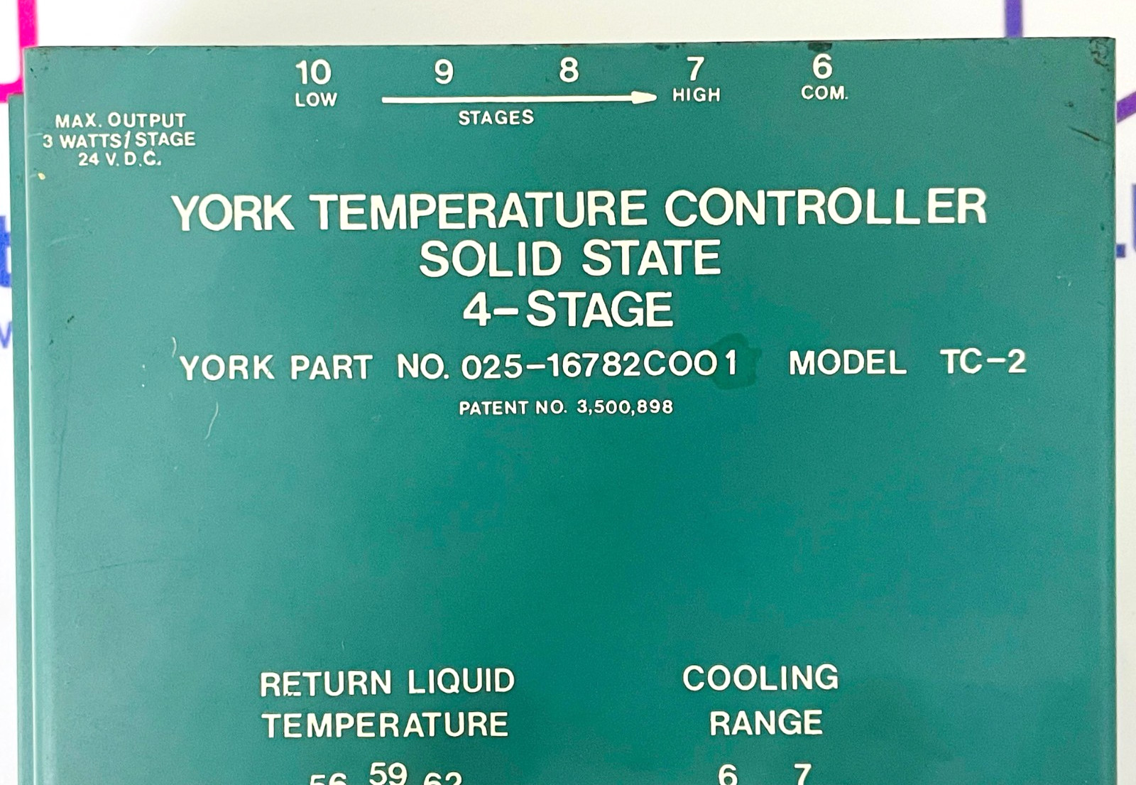 YORK 025-16782C001 Temperature Controller TC-2