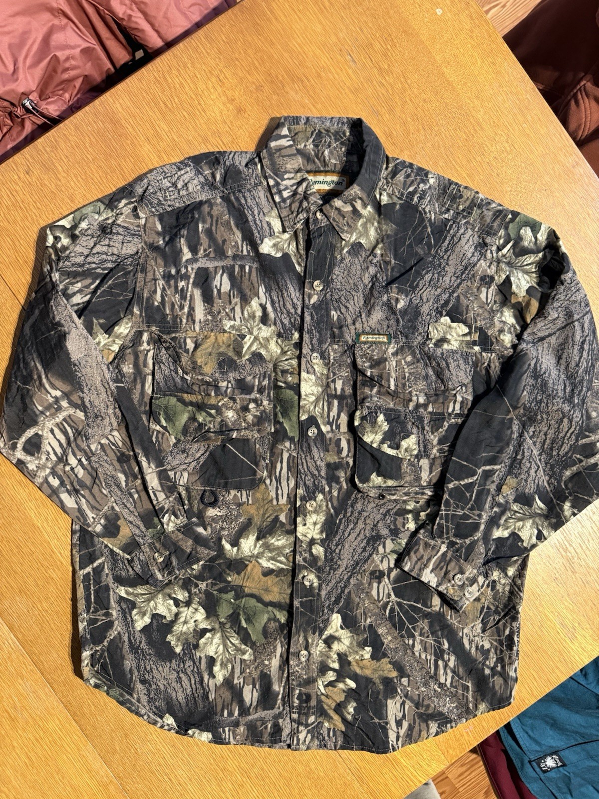 Vintage Remington Mossy Oak Break-Up Shirt XL Camo Hunting Vent Back Long Sleeve