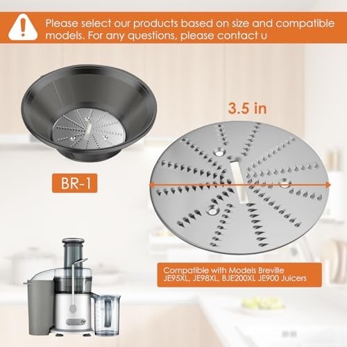 2 Pack Juicer Blades for Breville Models - Easy Replace, 3.5" Diameter, Screws &
