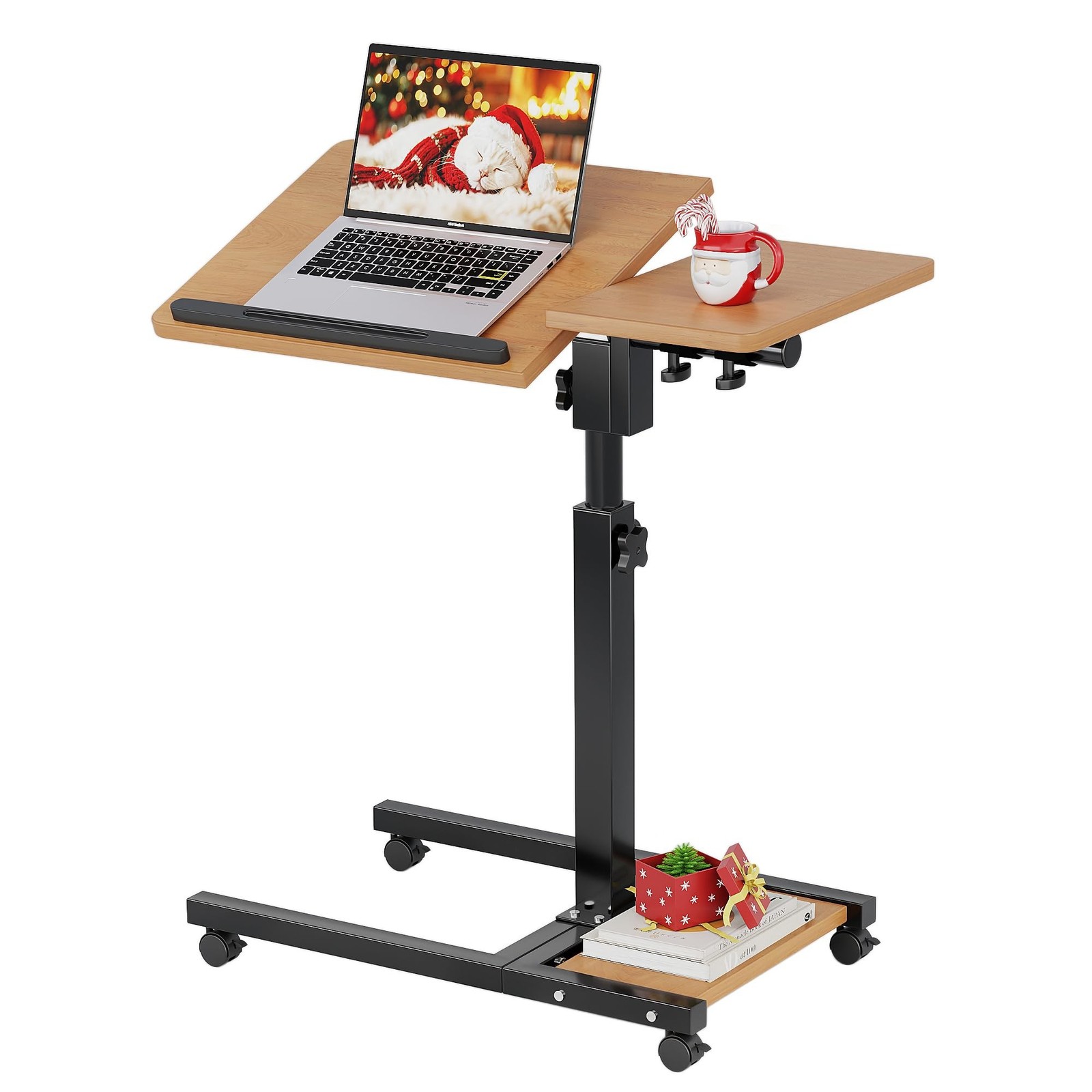 Mobile Height Adjustable Laptop Desk with Mouse Pad, Portable Laptop Desk Rol...