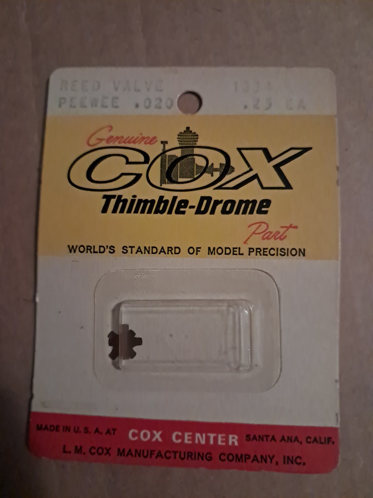 NOS Vintage Genuine Cox Pee Wee .020 Reed Valve Part 1035 Thimble-Drome Sealed