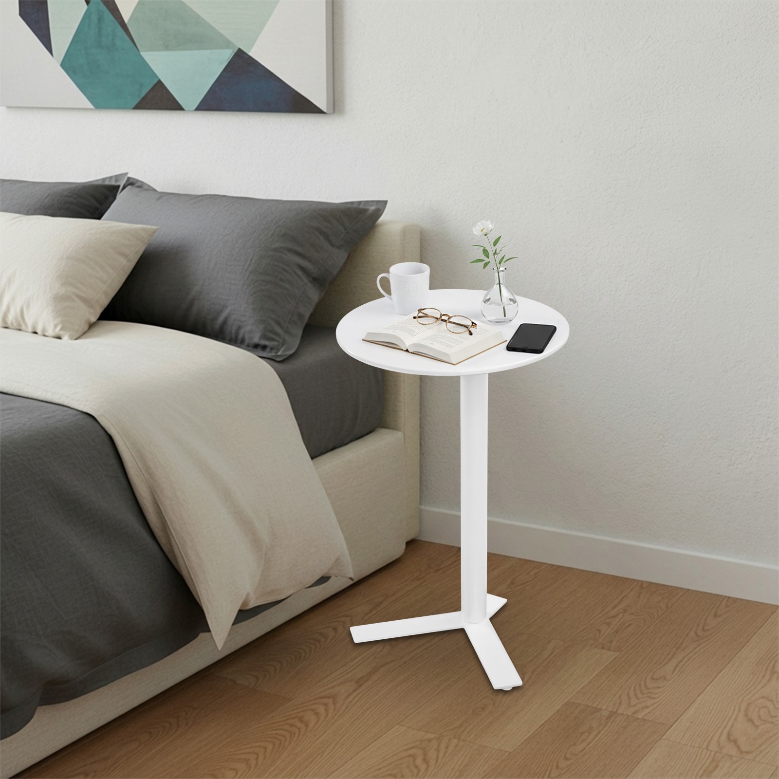 Modern Side Table Iron Side Table Y-shaped Iron Side Table for Bedrooms Hallways