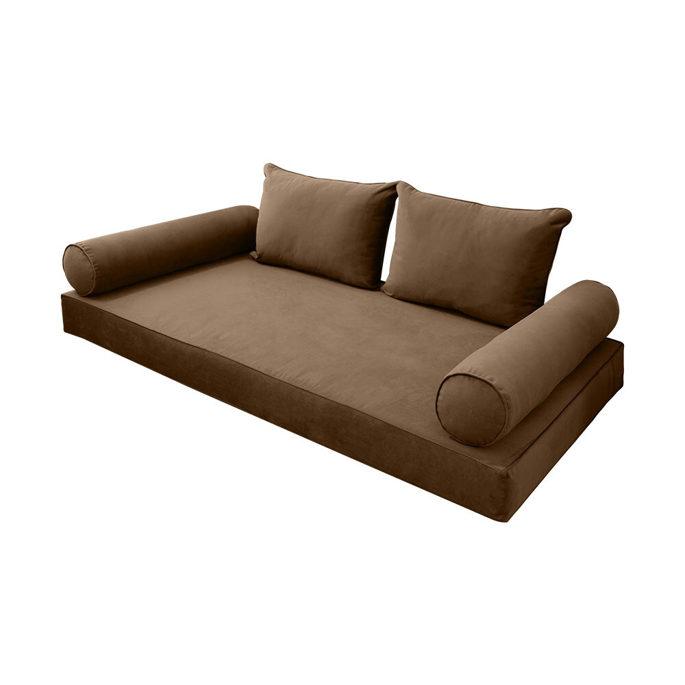 SLIPCOVER ONLY S.V4 Velvet Indoor Daybed Mattress Pillow Pipe Trim Twin AD308