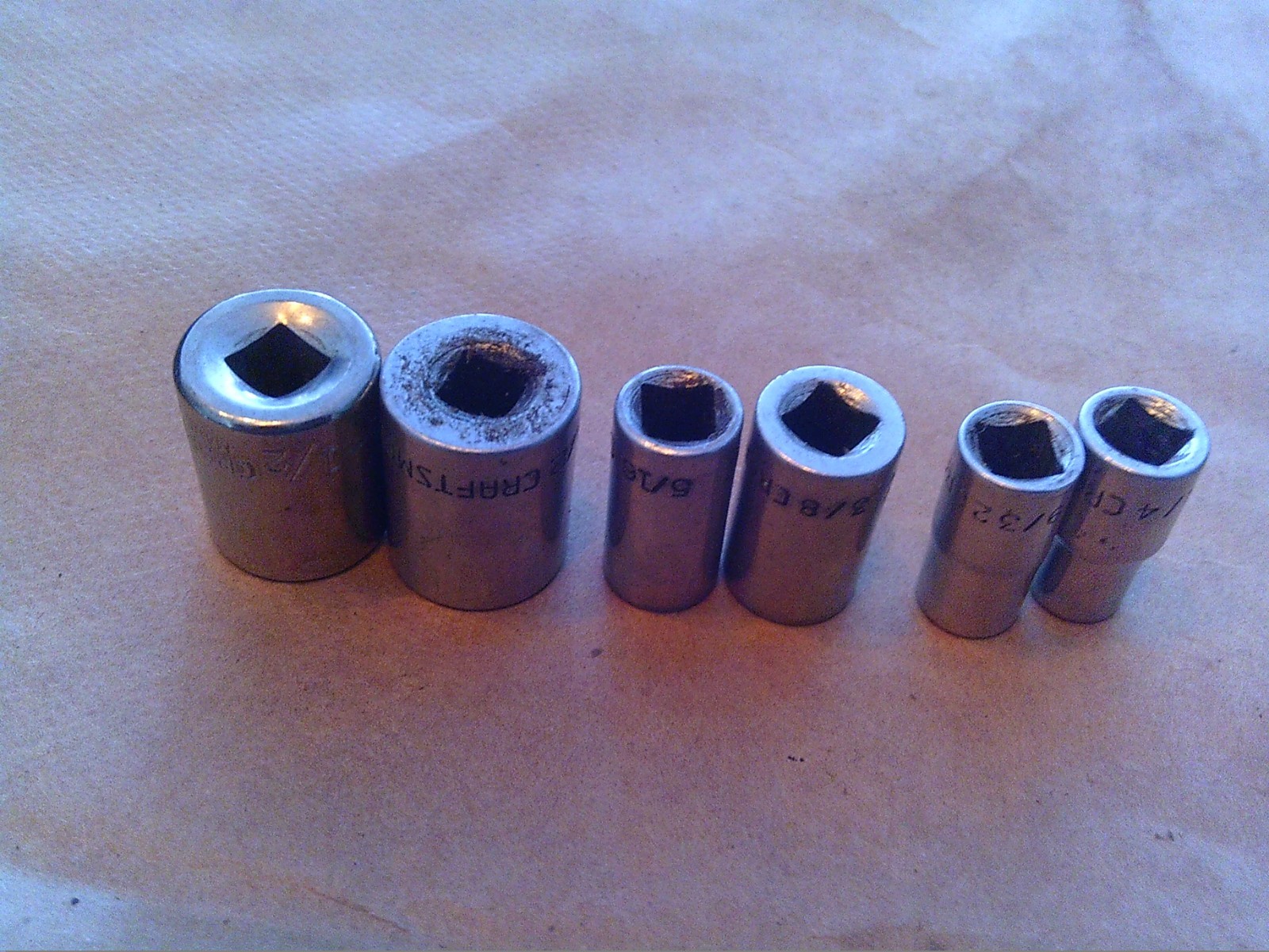 SIX !! Craftsman 1/4" Drive Sockets