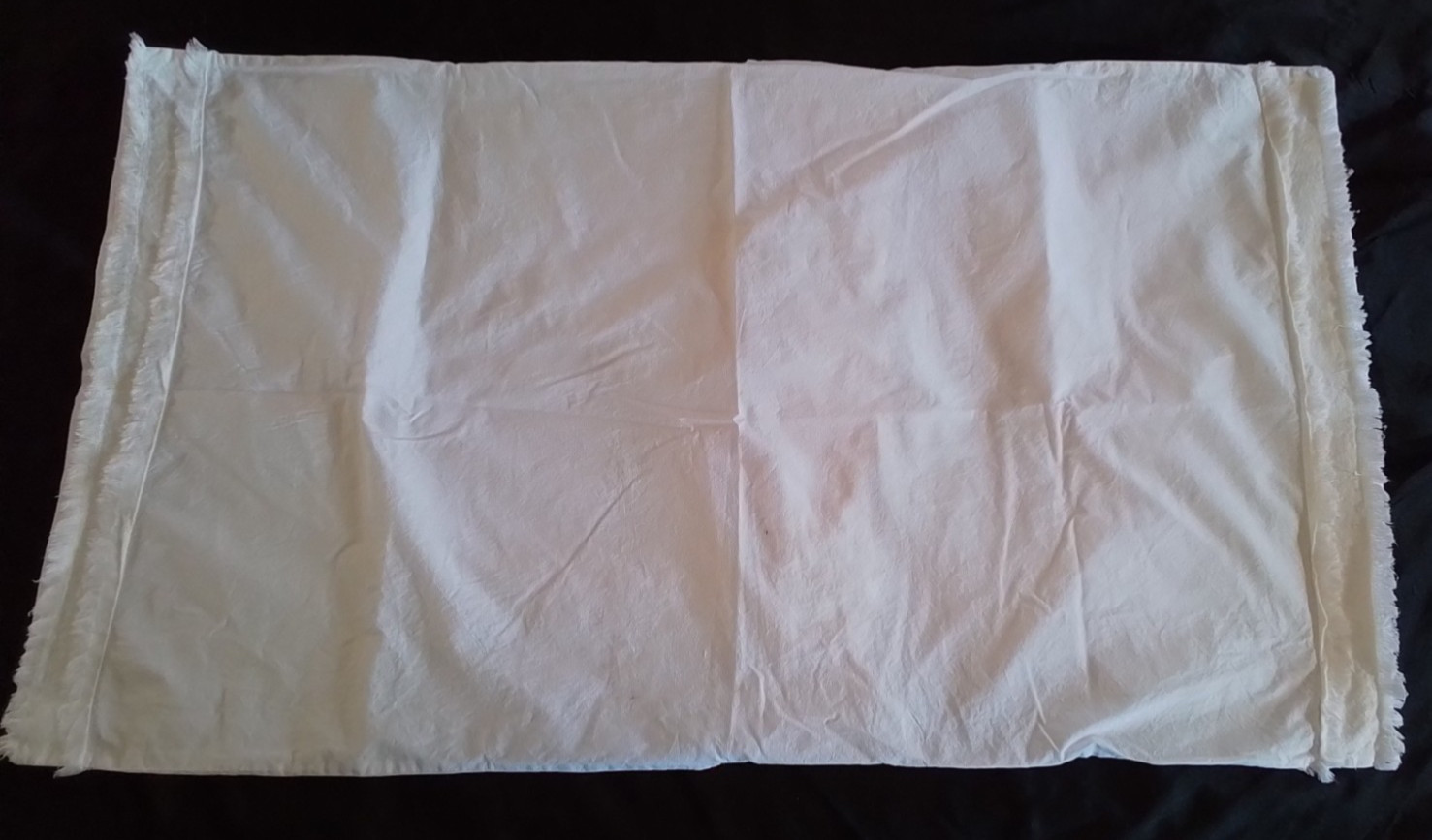 Crate & Barrel Washed Organic Cotton King Sham Fringe Luxury Bedding White Cover