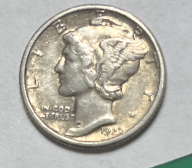 1929-S Beautiful 90% Silver Mercury Dime in Almost Uncirculated w/Full Bands*