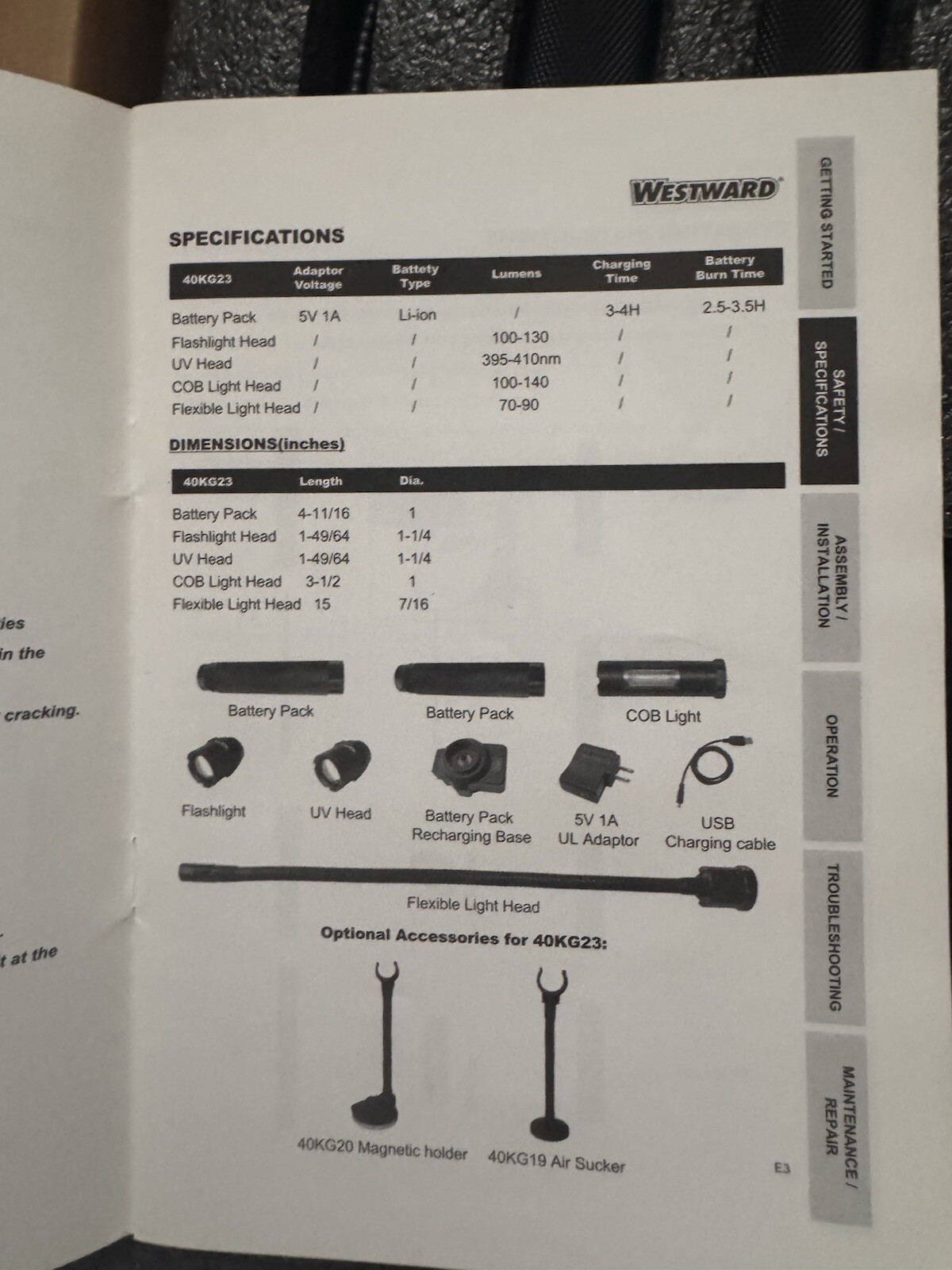 Westward Flashlight Kit, Multifunction