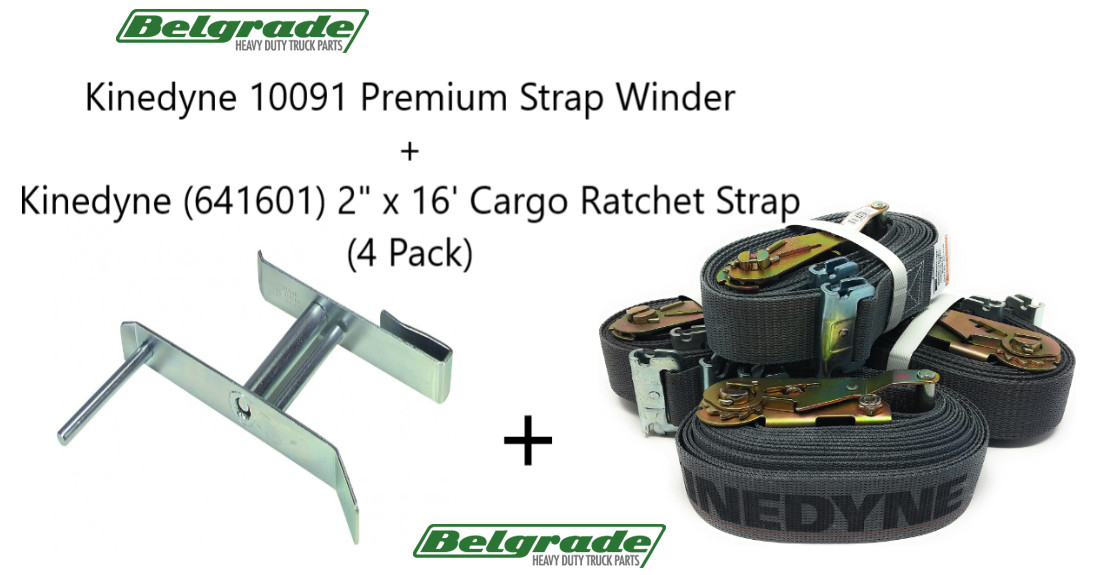 Kinedyne 10091 Strap Winder + 4x Kinedyne 641601 Ratchet Strap Combo
