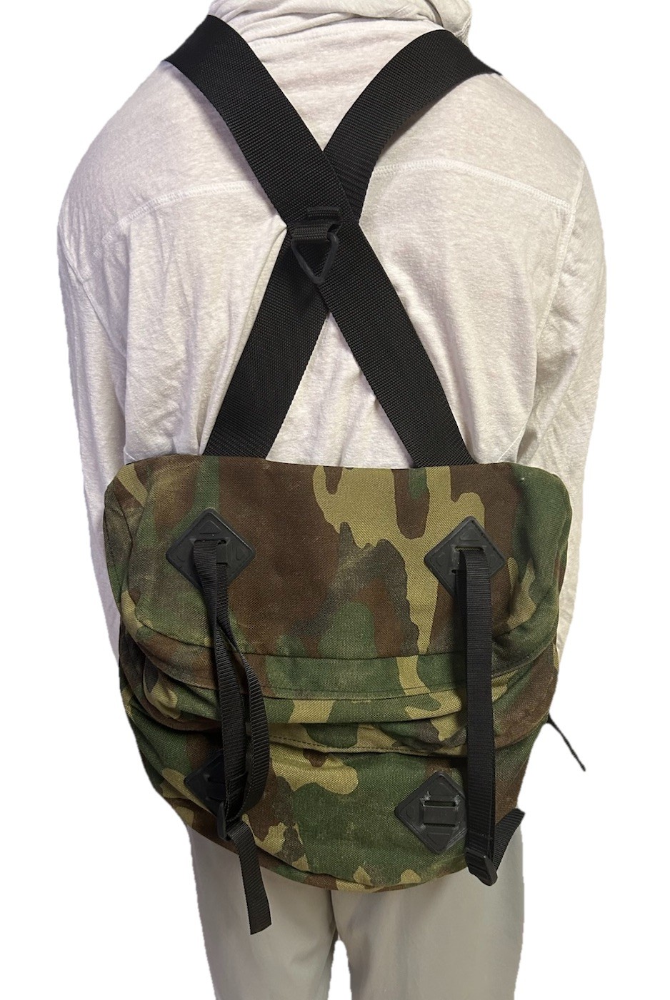 Original Army Military Messenger Backpack Bag Camouflage Green