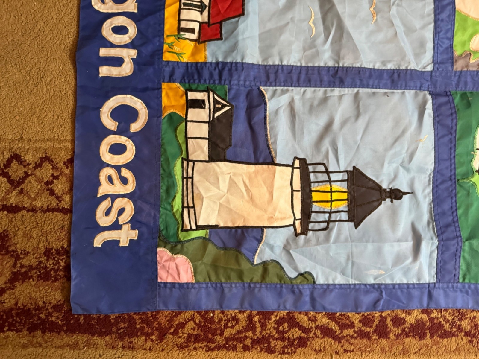 Oregon Coast Lighthouses Wall Hanging flag Quilt pattern Art READ