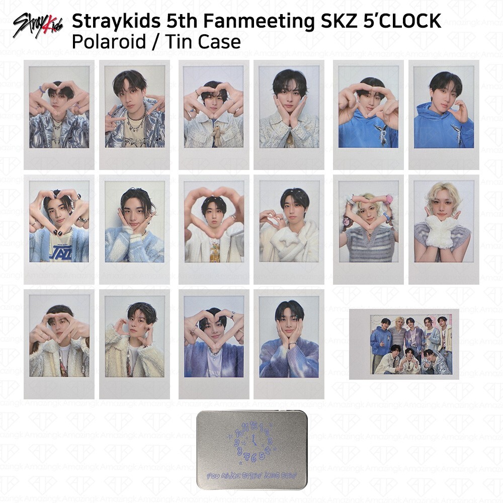 STRAY KIDS 5th Fanmeeting SKZ 5'CLOCK Official MD Tin Case Polaroid KPOP K-POP