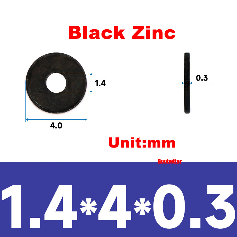 M1.4 M1.5 M1.6 M1.7 M2~M6 Carbon Steel Flat Washers Metal Small Gaskets Spacer