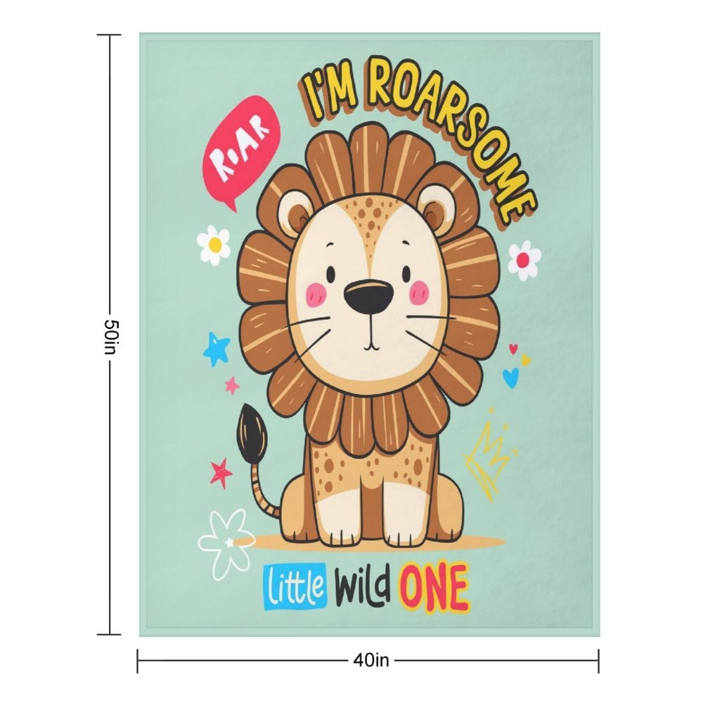 40 x 50 INCHES Illustrations Graphics Front Print Flannel Throw Blanket 6344-6