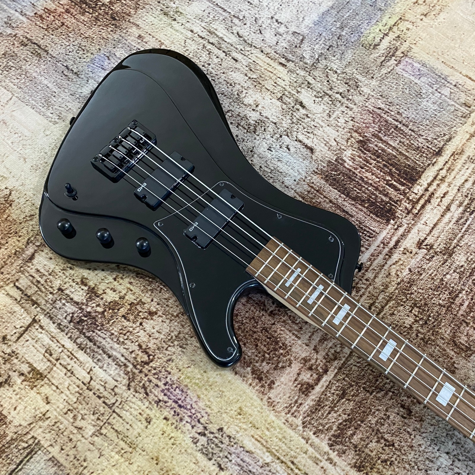 ✨ Sleek All Black Electric Bass Guitar Rosewood Fingerboard US Local Stock